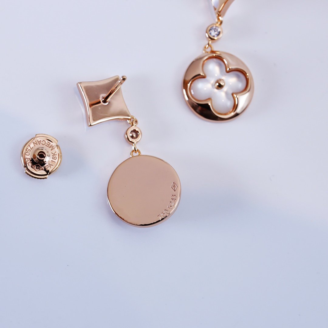[⭐Hevara Jewelry]STAR AND SUN PINK GOLD MOP DROP EARRINGS