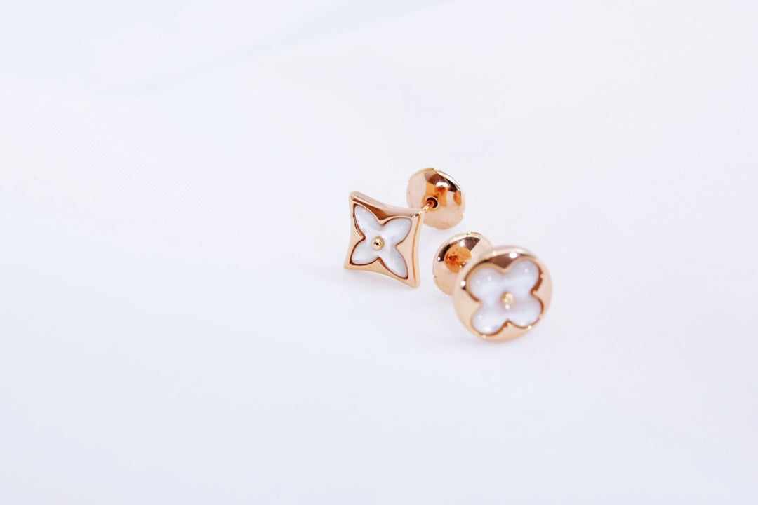 [⭐Hevara Jewelry]STAR AND SUN PINK GOLD MOP STUD EARRINGS