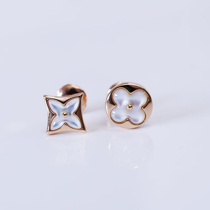 [⭐Hevara Jewelry]STAR AND SUN PINK GOLD MOP STUD EARRINGS