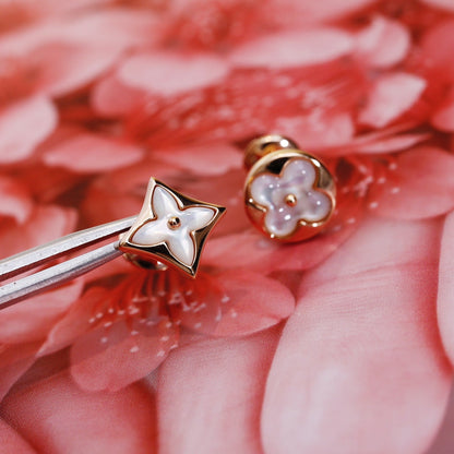 [⭐Hevara Jewelry]STAR AND SUN PINK GOLD MOP STUD EARRINGS