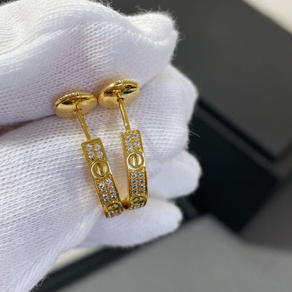 [⭐Hevara Jewelry]LOVE DIAMOND GOLD HOOP EARRINGS