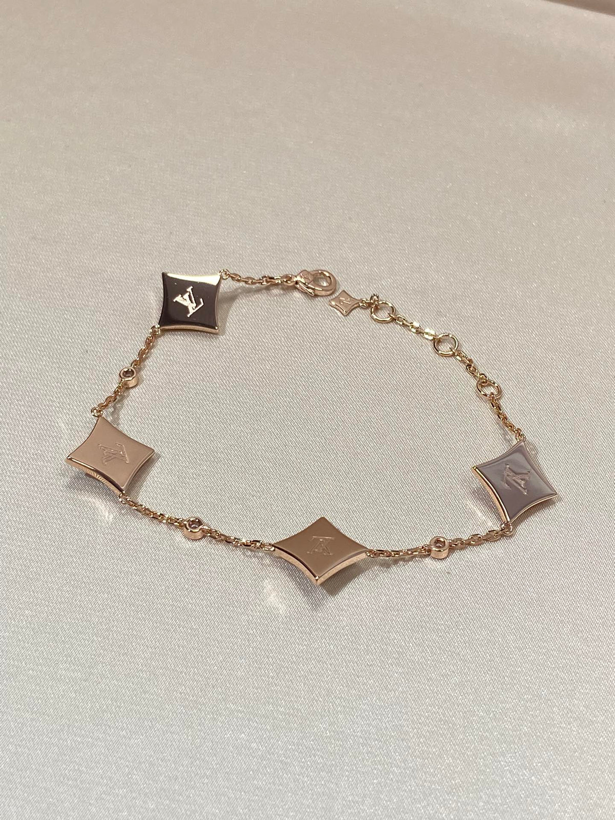 [⭐Hevara Jewelry]STAR 4 MOTIF MOP DIAMOND PINK GOLD BRACELET