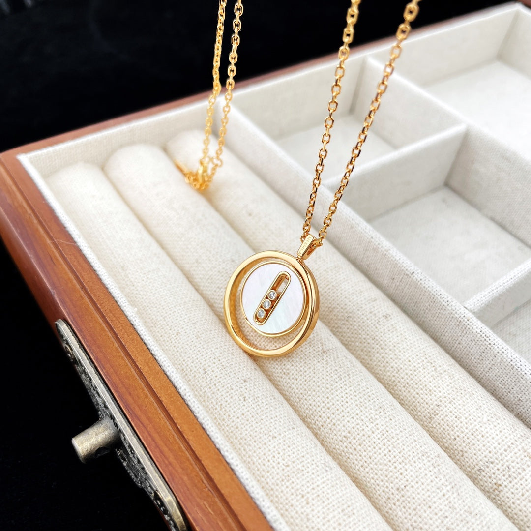 [⭐Hevara Jewelry]Demo MOVE MOP PINK GOLD NECKLACE