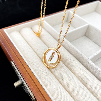 [⭐Hevara Jewelry]Demo MOVE MOP PINK GOLD NECKLACE