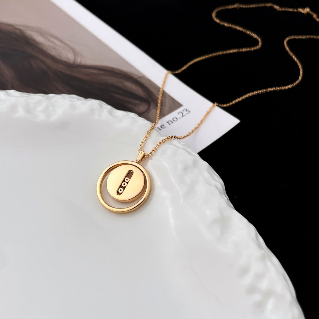 [⭐Hevara Jewelry]Demo MOVE MOP PINK GOLD NECKLACE
