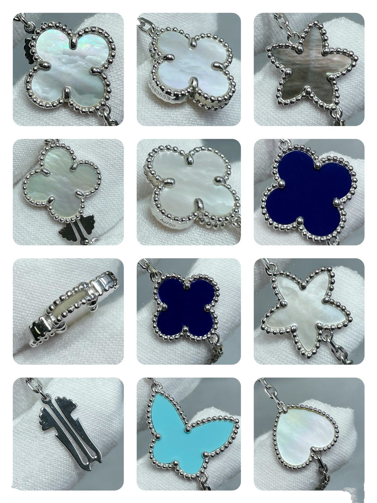 [⭐Hevara Jewelry]LUCKY CLOVER SILVER 11 MOTIF NECKLACE