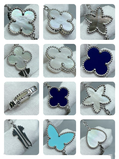 [⭐Hevara Jewelry]LUCKY CLOVER SILVER 11 MOTIF NECKLACE
