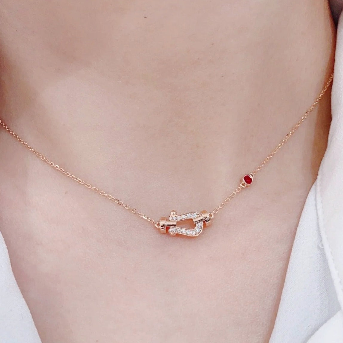 [⭐Hevara Jewelry]FORCE 10 DIAMOND PINK GOLD NECKLACE