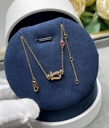 [⭐Hevara Jewelry]FORCE 10 DIAMOND PINK GOLD NECKLACE