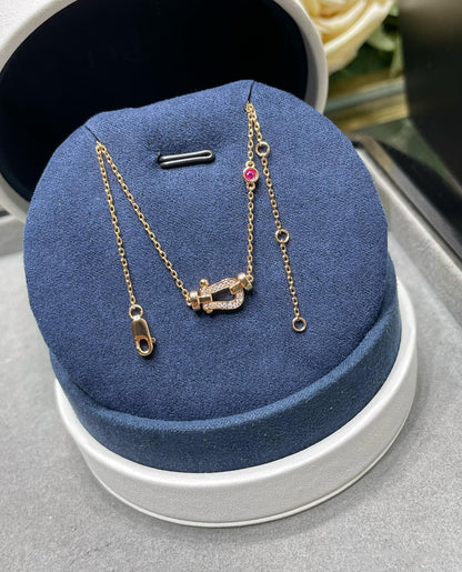 [⭐Hevara Jewelry]FORCE 10 DIAMOND PINK GOLD NECKLACE