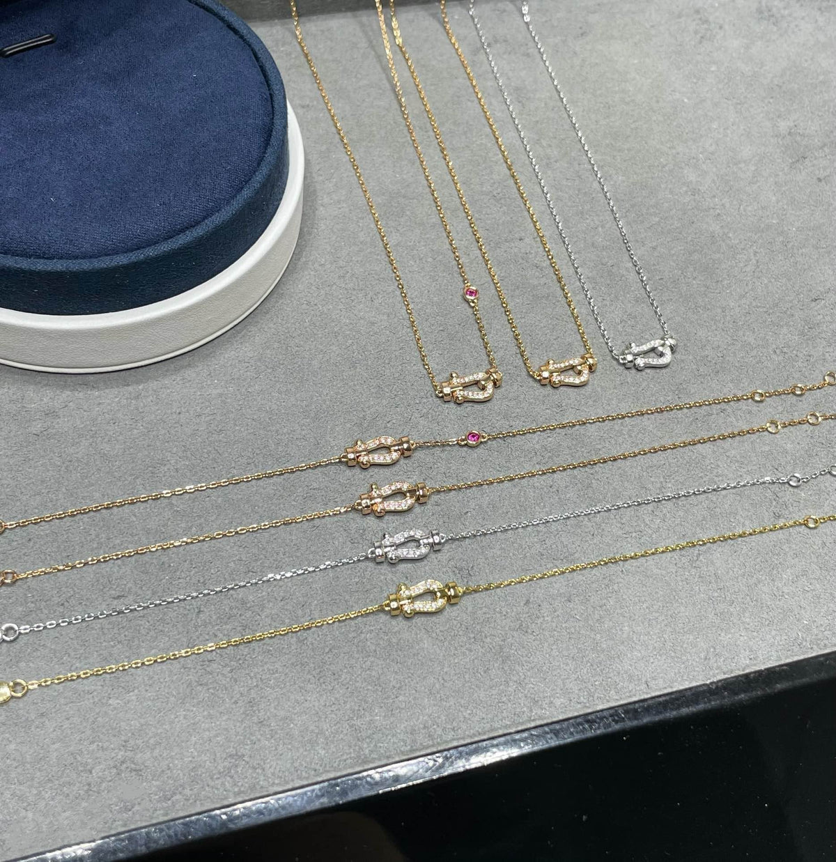 [⭐Hevara Jewelry]FORCE 10 DIAMOND PINK GOLD NECKLACE