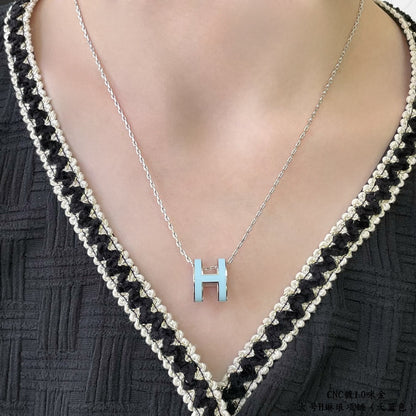 [⭐Hevara Jewelry]POP H SKY BLUE NECKLACE