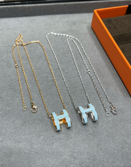 [⭐Hevara Jewelry]POP H SKY BLUE NECKLACE