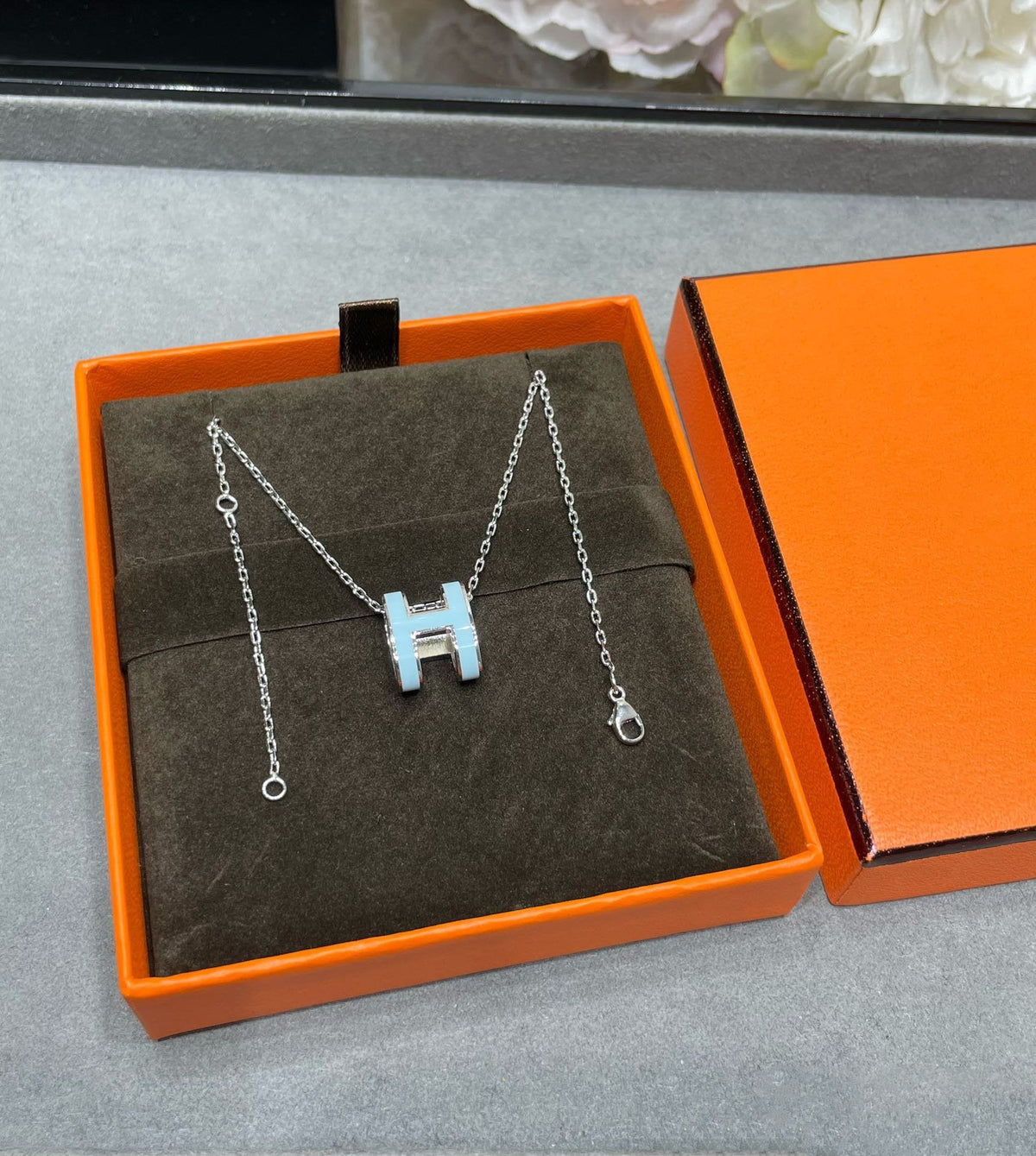 [⭐Hevara Jewelry]POP H SKY BLUE NECKLACE
