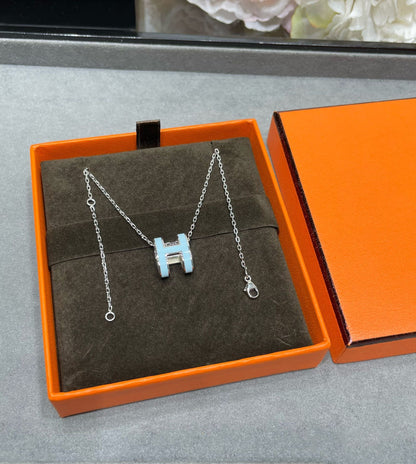 [⭐Hevara Jewelry]POP H SKY BLUE NECKLACE