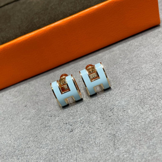 [⭐Hevara Jewelry]POP H SKY BLUE STUD EARRINGS