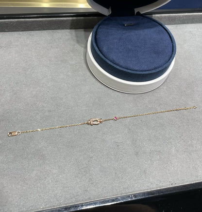 [⭐Hevara Jewelry]FORCE 10 DIAMOND CHAIN LINK PINK GOLD BRACELET