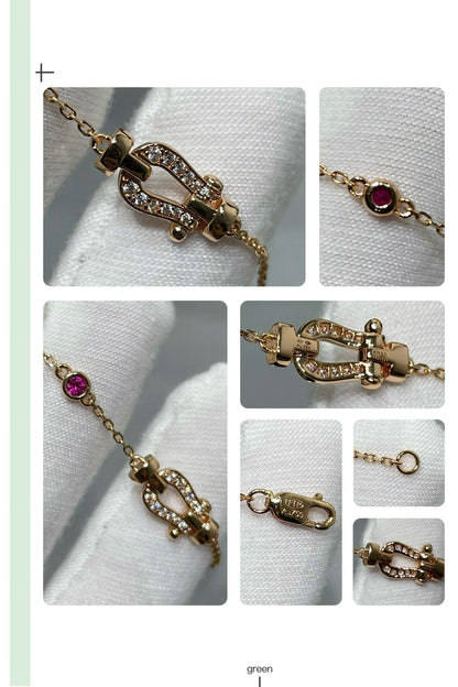 [⭐Hevara Jewelry]FORCE 10 DIAMOND CHAIN LINK PINK GOLD BRACELET