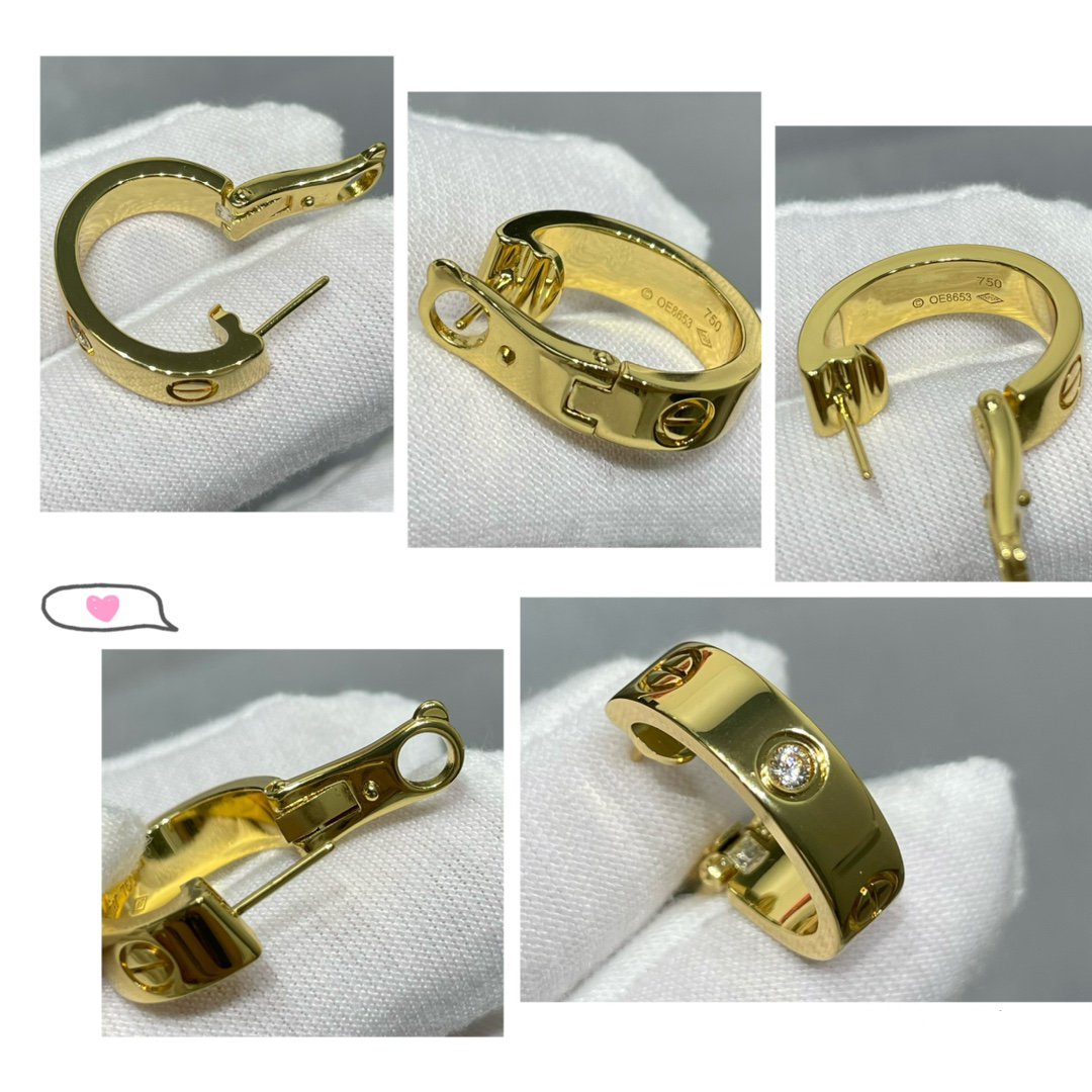 [⭐Hevara Jewelry]LOVE 5.5MM 1 DIAMOND EARRINGS