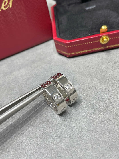 [⭐Hevara Jewelry]LOVE 5.5MM 1 DIAMOND EARRINGS