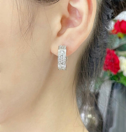 [⭐Hevara Jewelry]LOVE 5.5MM DIAMOND PAVED EARRINGS