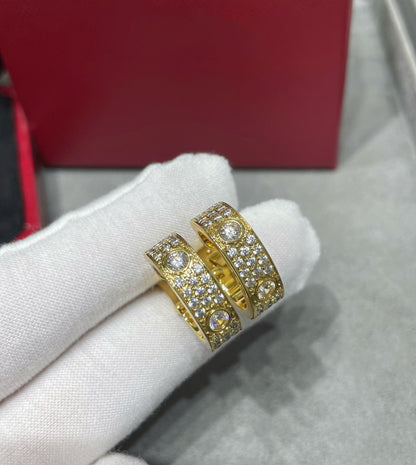 [⭐Hevara Jewelry]LOVE 5.5MM DIAMOND PAVED EARRINGS