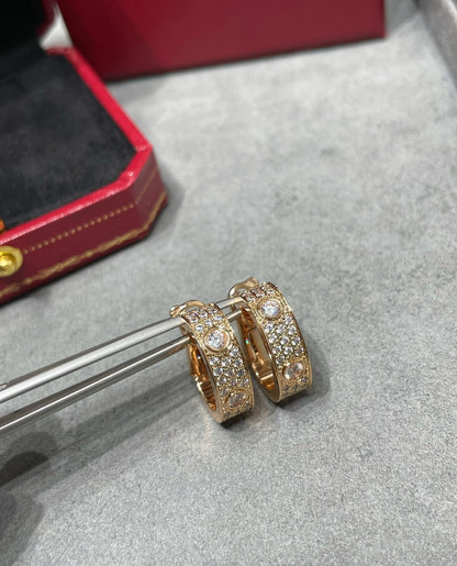 [⭐Hevara Jewelry]LOVE 5.5MM DIAMOND PAVED EARRINGS