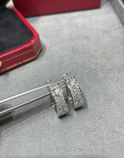 [⭐Hevara Jewelry]LOVE 5.5MM DIAMOND PAVED EARRINGS