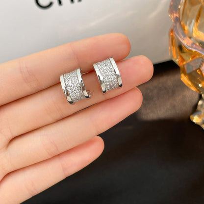 [⭐Hevara Jewelry]ZERO 1 DIAMOND PAVED EARRINGS