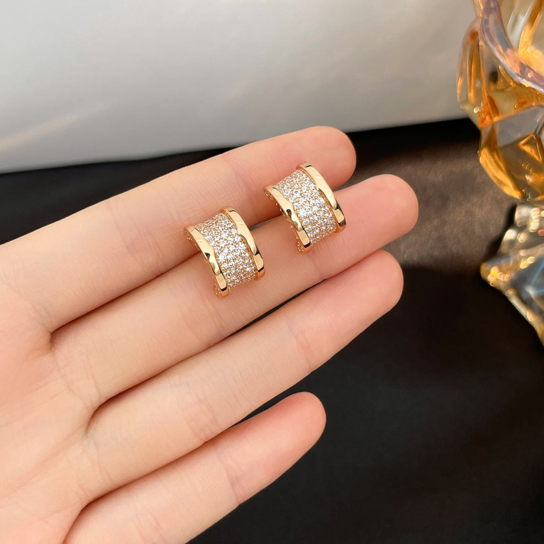 [⭐Hevara Jewelry]ZERO 1 DIAMOND PAVED EARRINGS