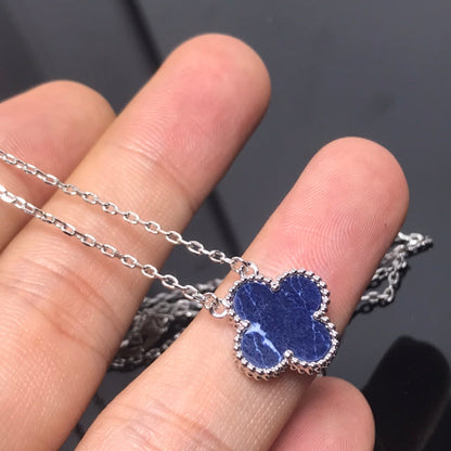 [⭐Hevara Jewelry]CLOVER PIETERSITE SILVER LONG NECKLACE