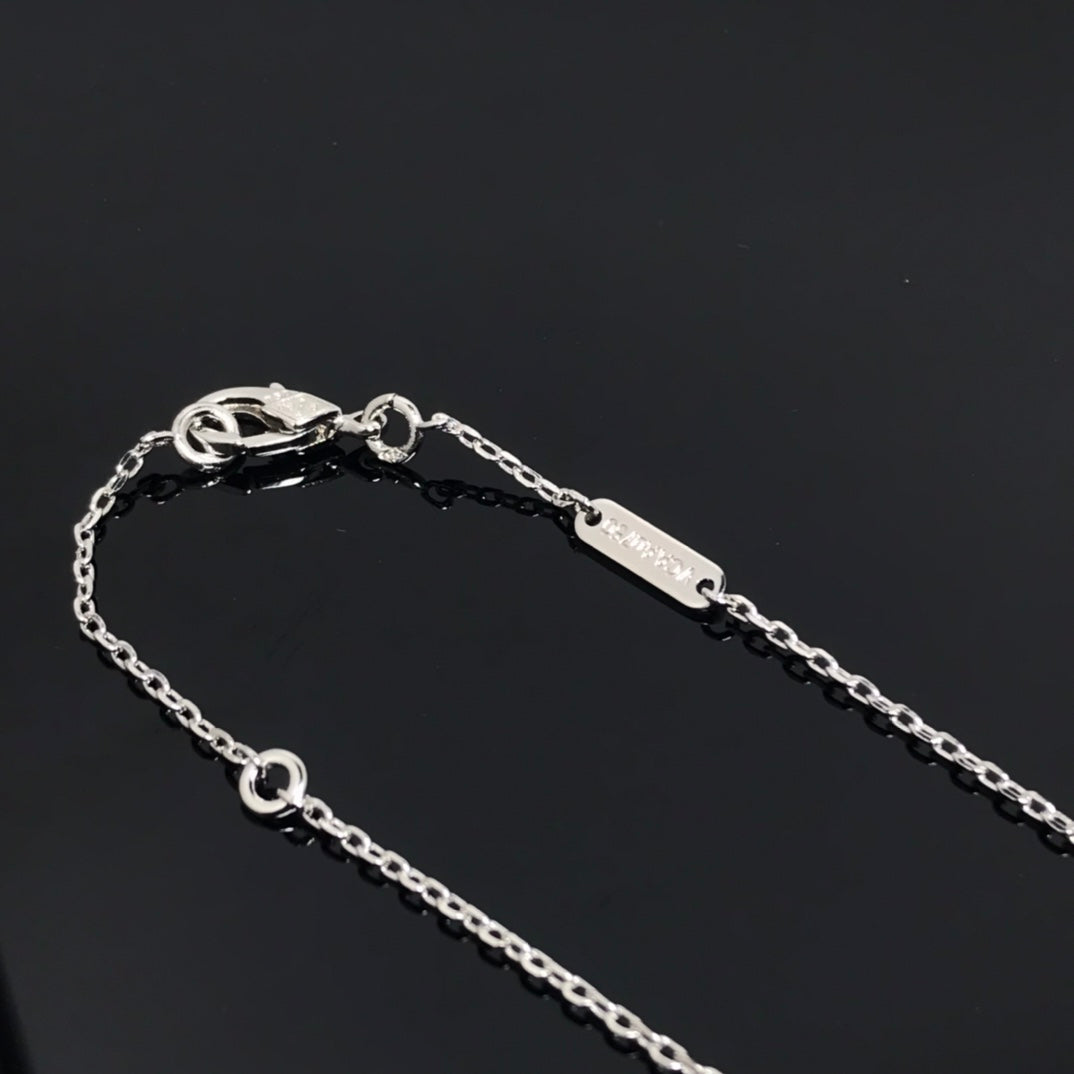 [⭐Hevara Jewelry]CLOVER PIETERSITE SILVER LONG NECKLACE