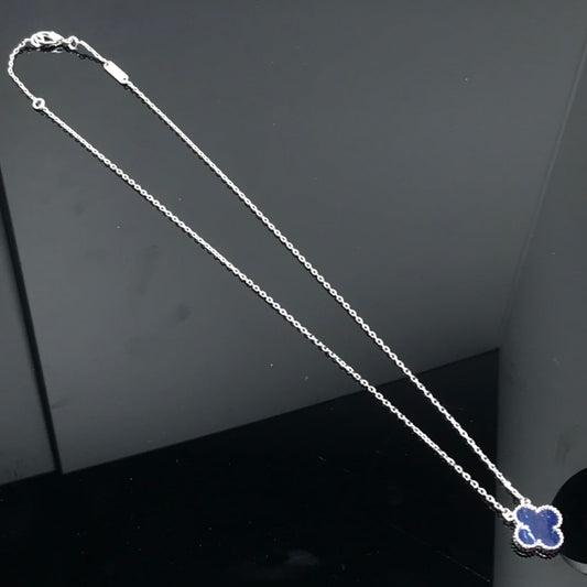 [⭐Hevara Jewelry]CLOVER PIETERSITE SILVER LONG NECKLACE