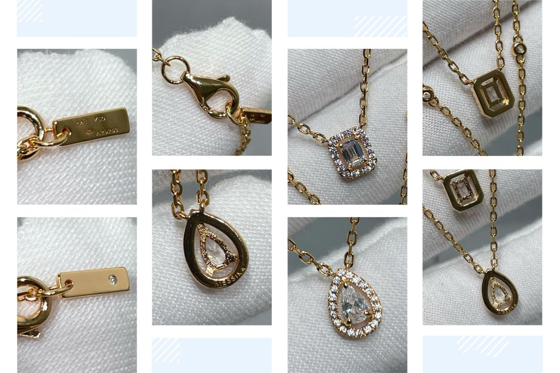 [⭐Hevara Jewelry]MY TWIN 2 ROW DIAMOND NECKLACE