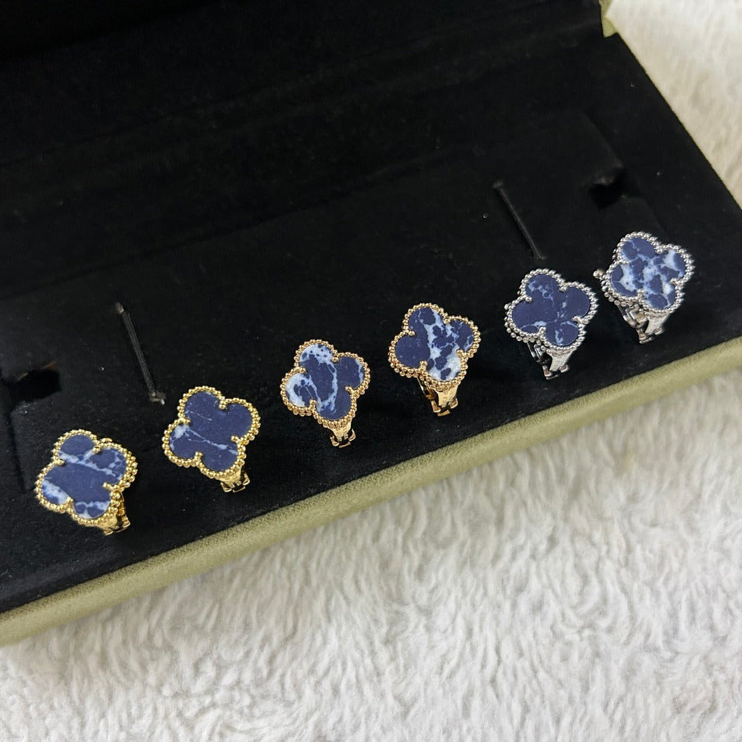 [⭐Hevara Jewelry]CLOVER PIETERSITE MEDIUM STUD EARRINGS
