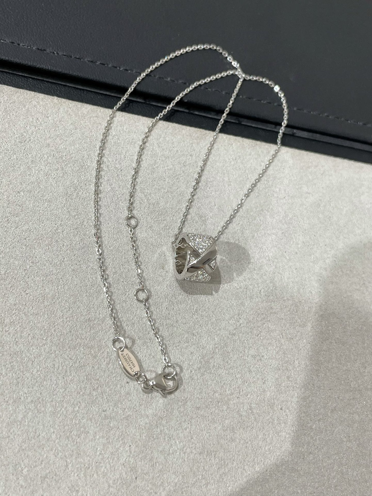 [⭐Hevara Jewelry]LIENS EVIDENCE DIAMOND PAVED NECKLACE