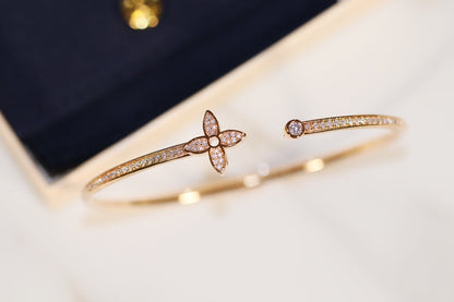 [⭐Hevara Jewelry]IDYLLE GOLD OPEN BRACELET DIAMOND PAVED