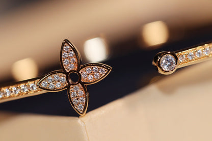 [⭐Hevara Jewelry]IDYLLE GOLD OPEN BRACELET DIAMOND PAVED