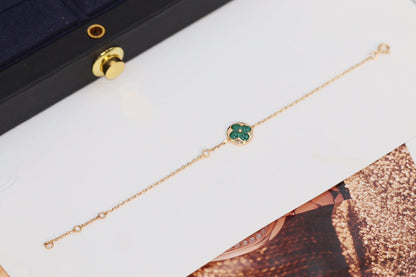 [⭐Hevara Jewelry]STAR AND SUN 4 MOTIF PINK GOLD MALACHITE BRACELET