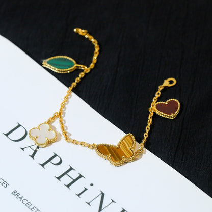 [⭐Hevara Jewelry]LUCKY SPRING 5 MOTIF GOLD BRACELET