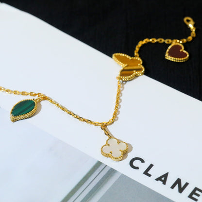 [⭐Hevara Jewelry]LUCKY SPRING 5 MOTIF GOLD BRACELET