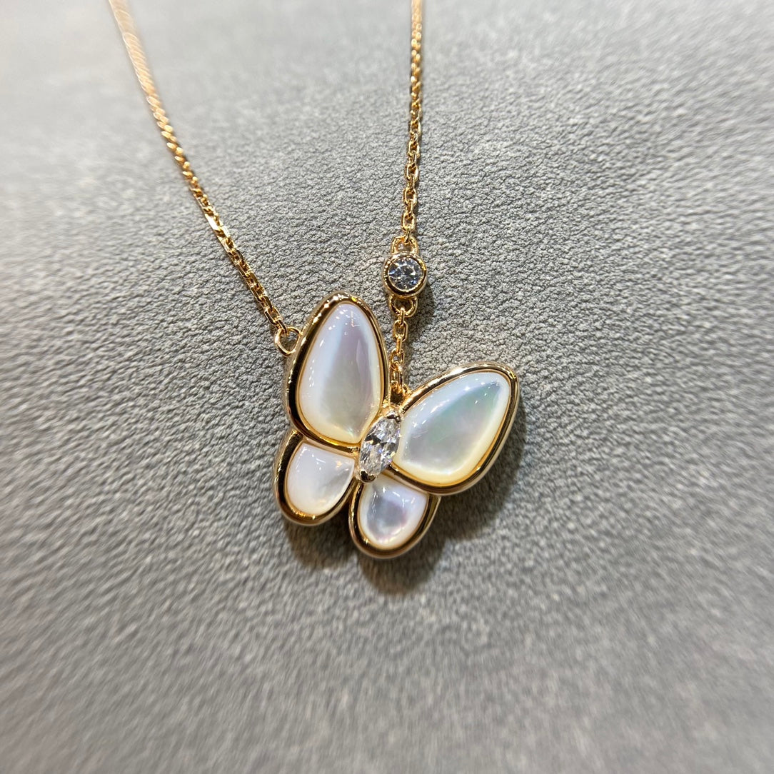 [⭐Hevara Jewelry]BUTTERFLY MOP DIAMOND NECKLACE