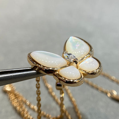 [⭐Hevara Jewelry]BUTTERFLY MOP DIAMOND NECKLACE