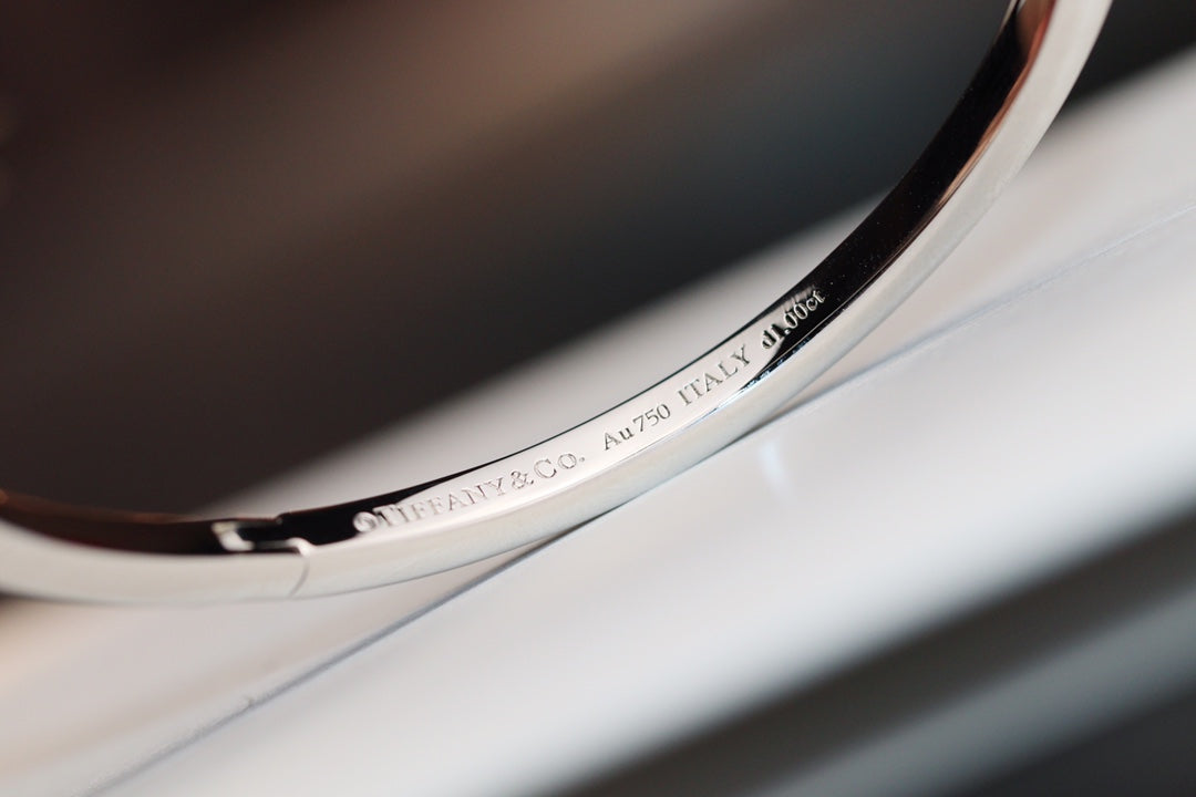 [Hevara Jewelry]NARROW T1 HINGED BANGLE DIAMOND SILVER