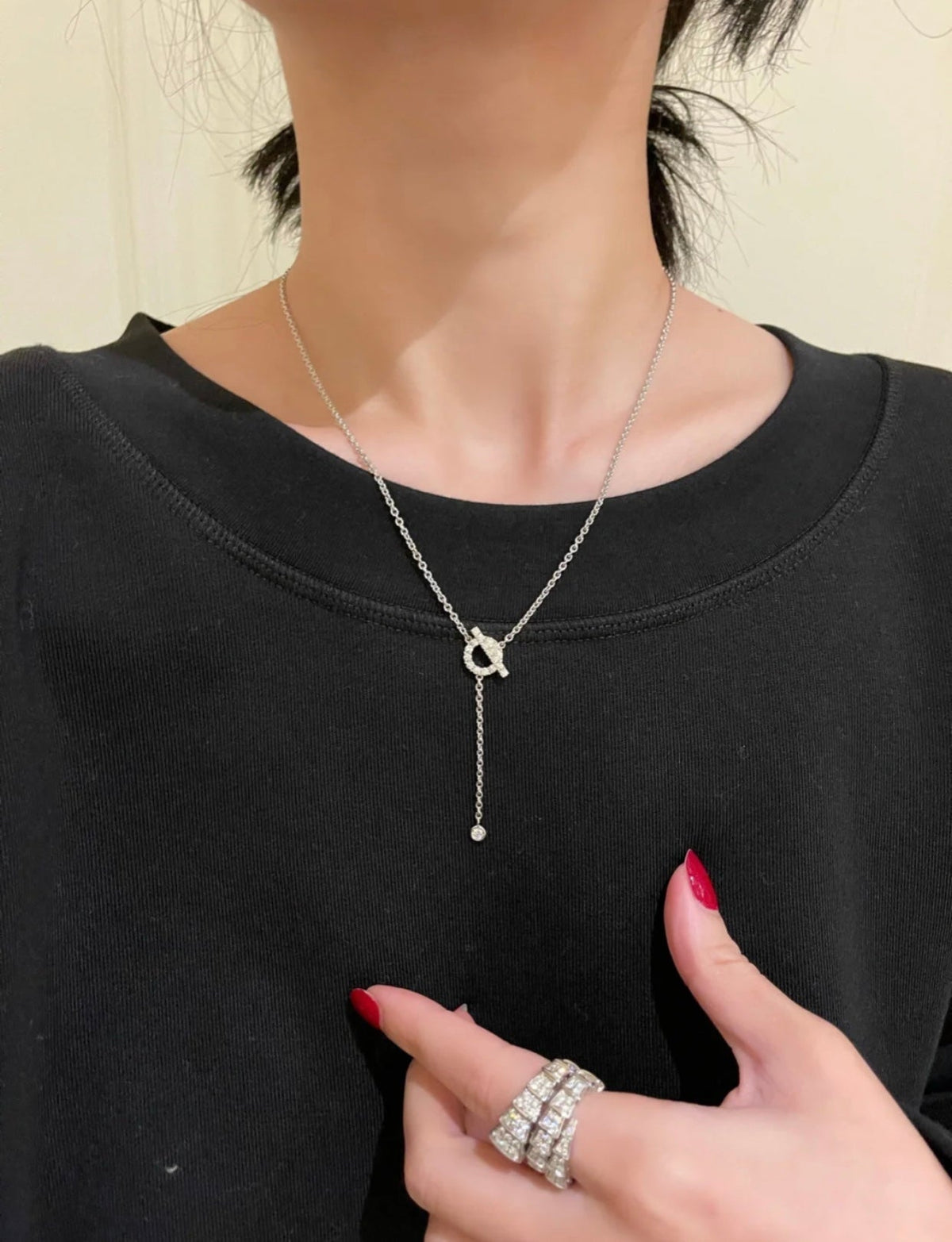[⭐Hevara Jewelry]FINESSE SILVER DIAMOND NECKLACE
