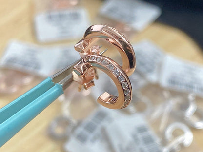 [Hevara Jewelry]T1 HOOP DIAMOND EARRINGS