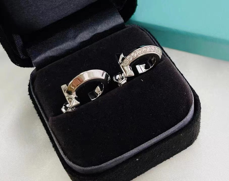 [Hevara Jewelry]T1 HOOP DIAMOND EARRINGS