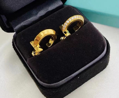 [Hevara Jewelry]T1 HOOP DIAMOND EARRINGS