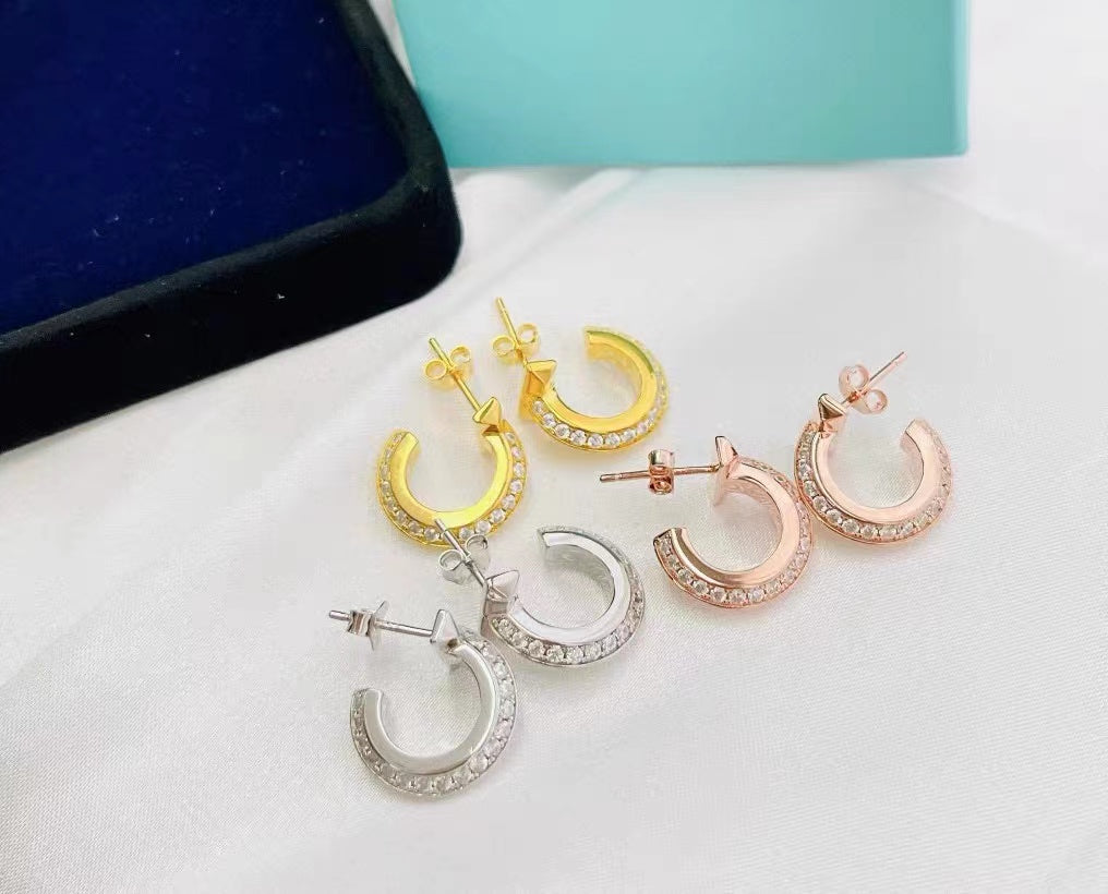 [Hevara Jewelry]T1 HOOP DIAMOND EARRINGS