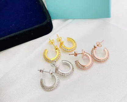 [Hevara Jewelry]T1 HOOP DIAMOND EARRINGS